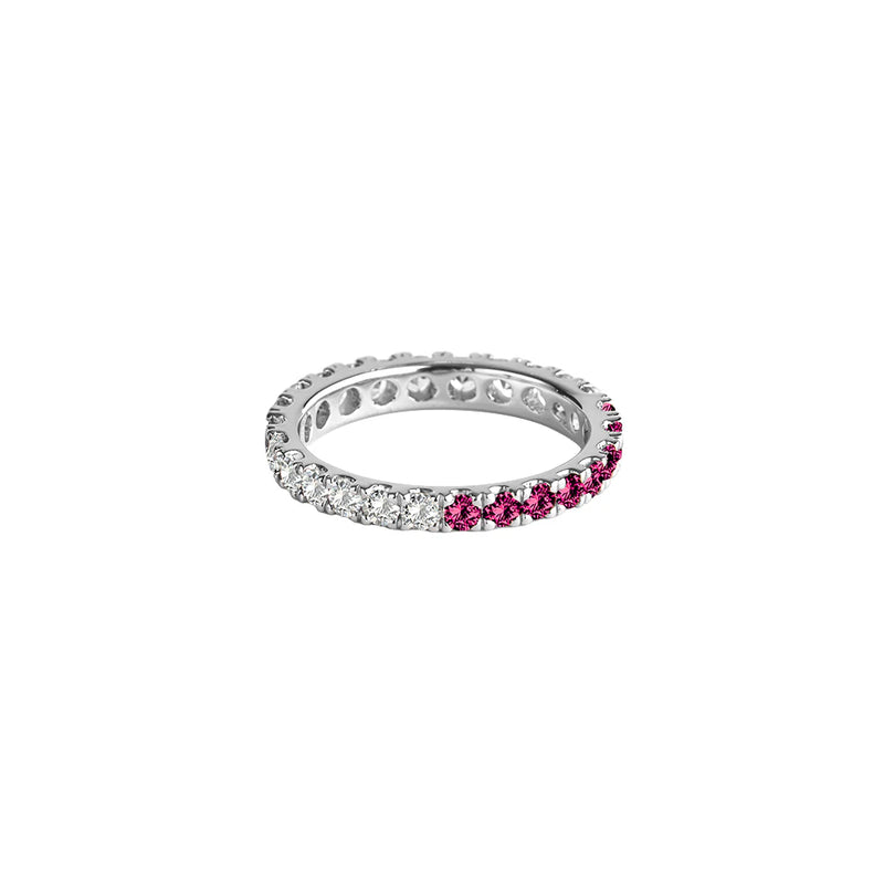 white candy pave eternity  (silver)