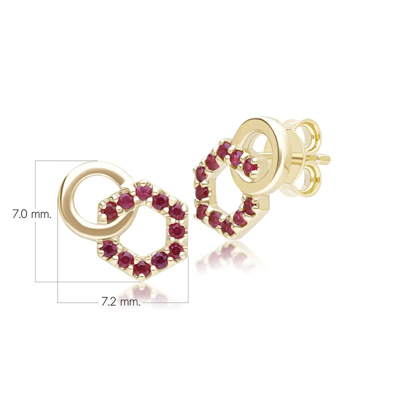Apex Interlock Stud Earrings (Emerald Edition)