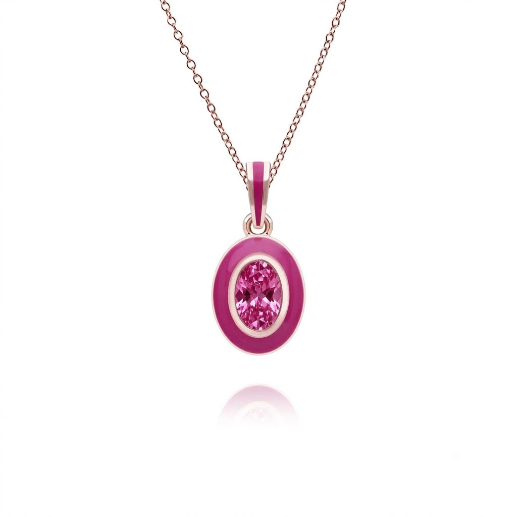 Lumina Emerald-Cut Enamel Pendant Necklace (Mint Green Edition)
