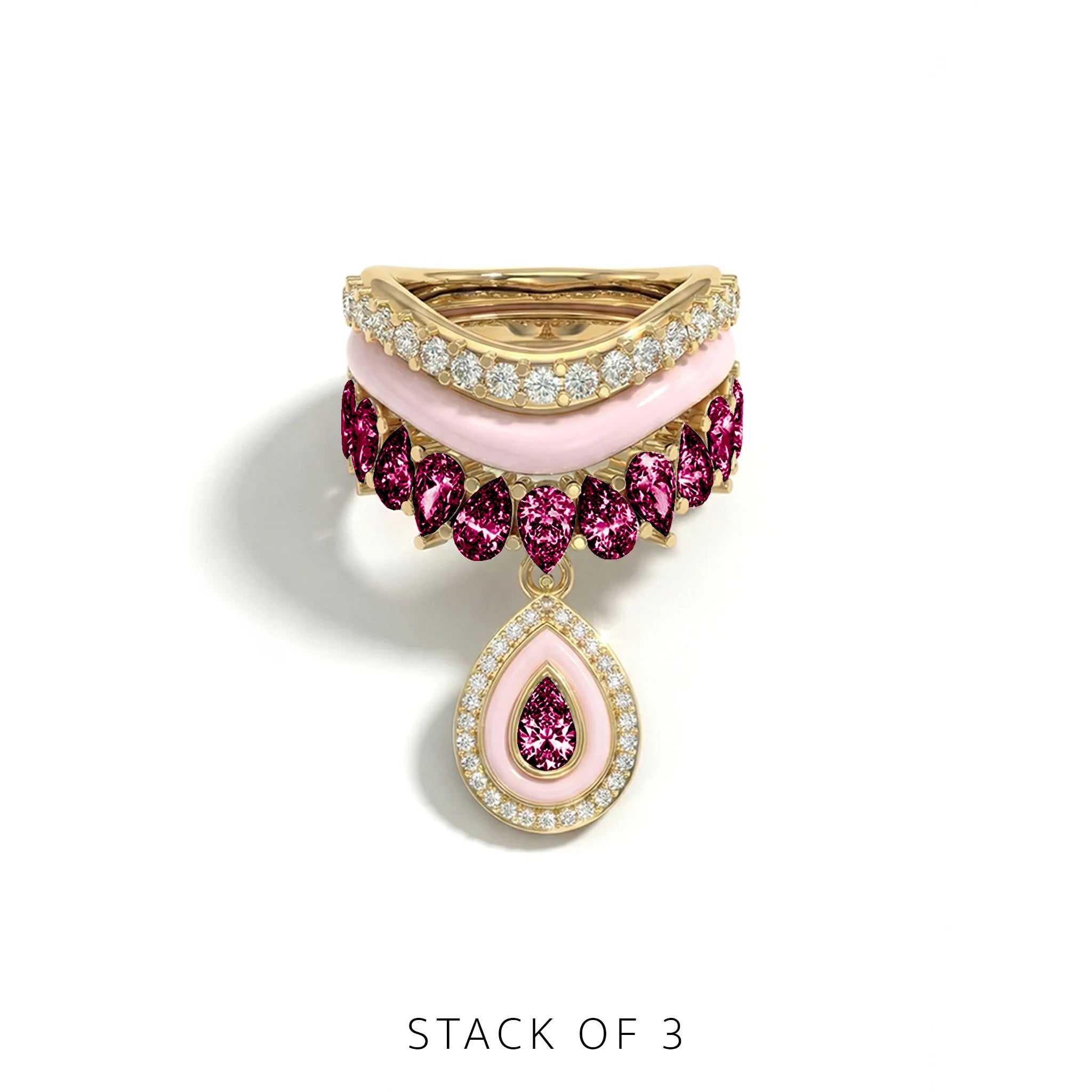 Varna-Volt-Gold Trio Ring Stack