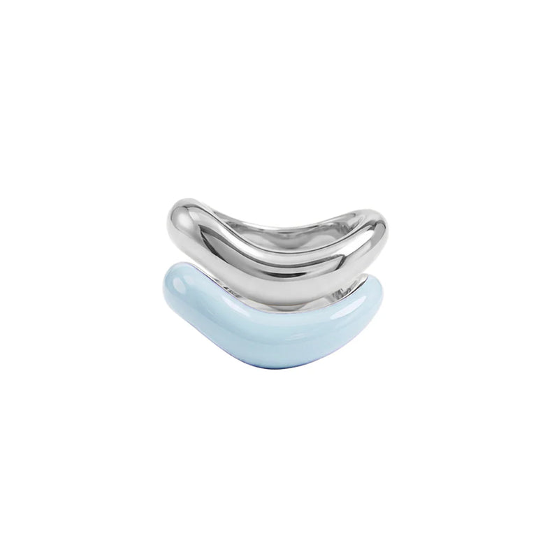 Silver Liquid Tide Rings (set of 2)