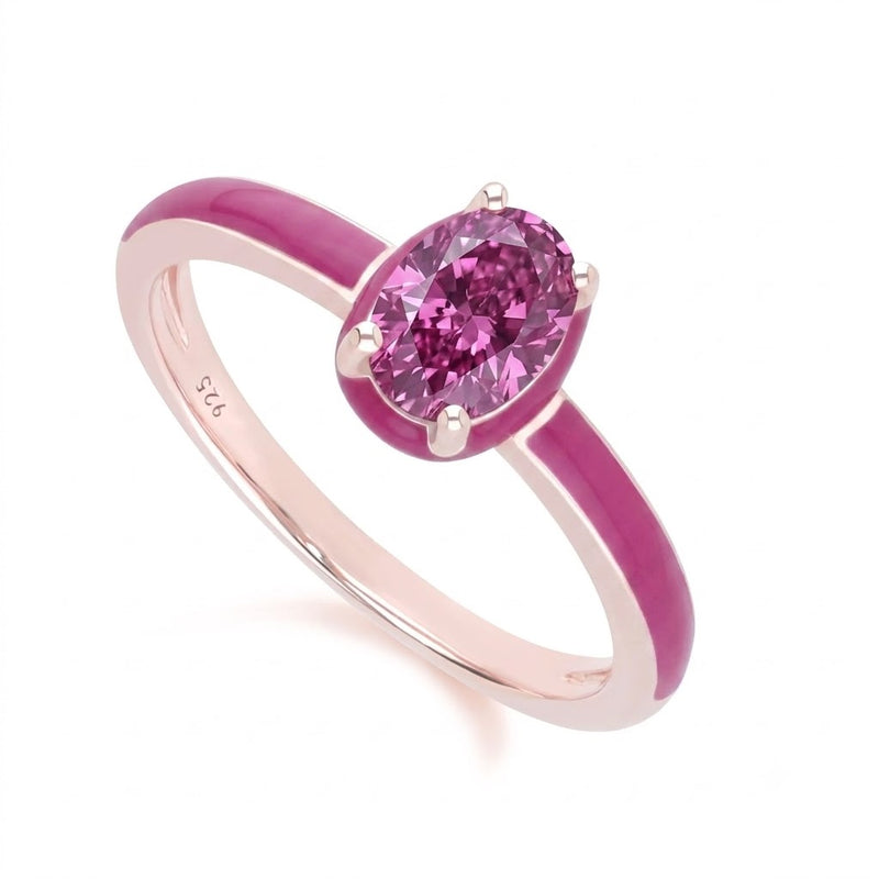 Lumina Round-Cut Enamel Ring (Mint Green Edition)