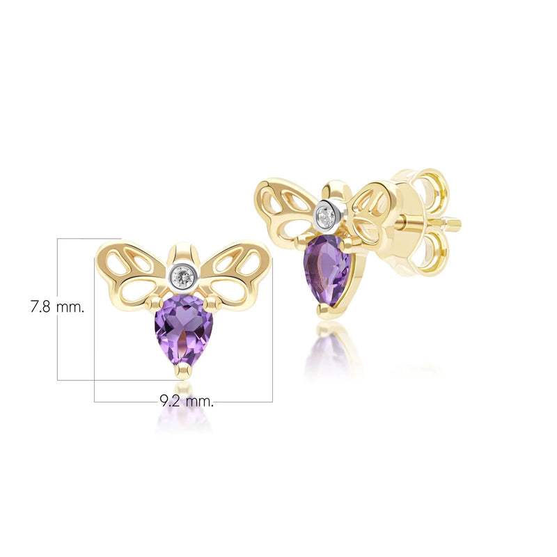 Lumina Butterfly Stud Earrings (Amethyst Edition)