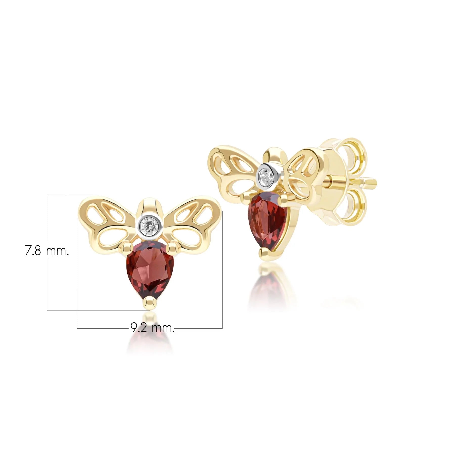 Lumina Butterfly Stud Earrings (Garnet Edition)