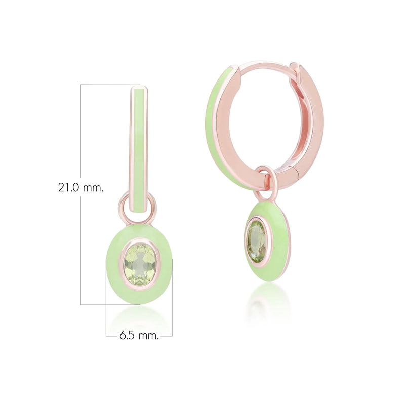 Aura Oval Drop Huggie Earrings (Olive Edition)