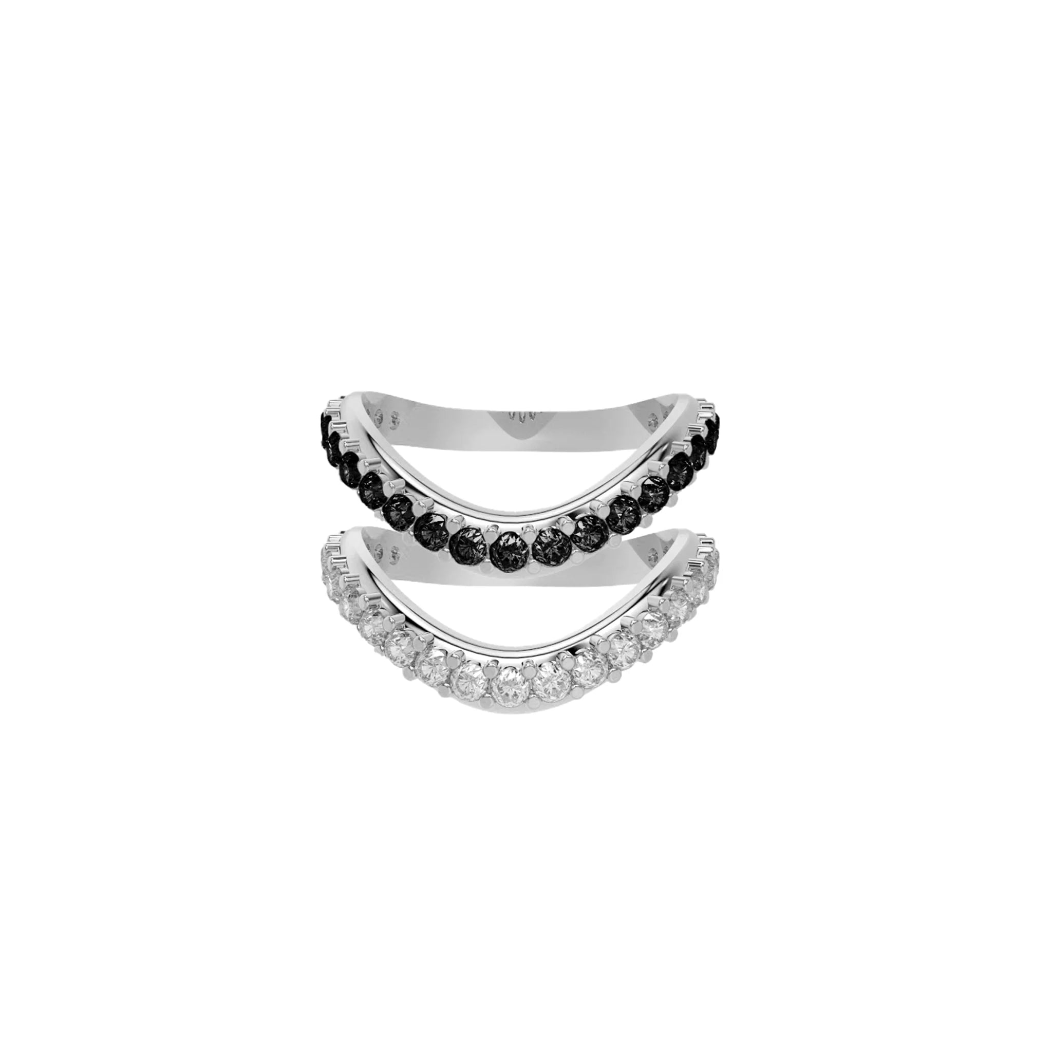Liquid Tide Dual Band Pavé Ring