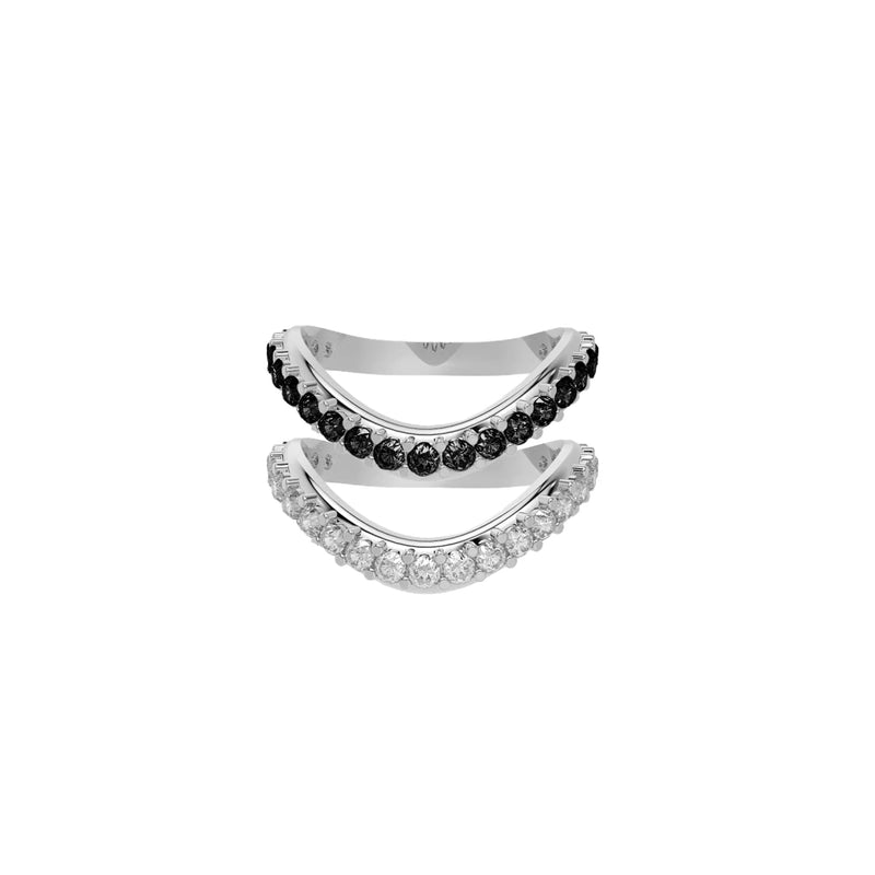 Liquid Tide Dual Band Pavé Ring