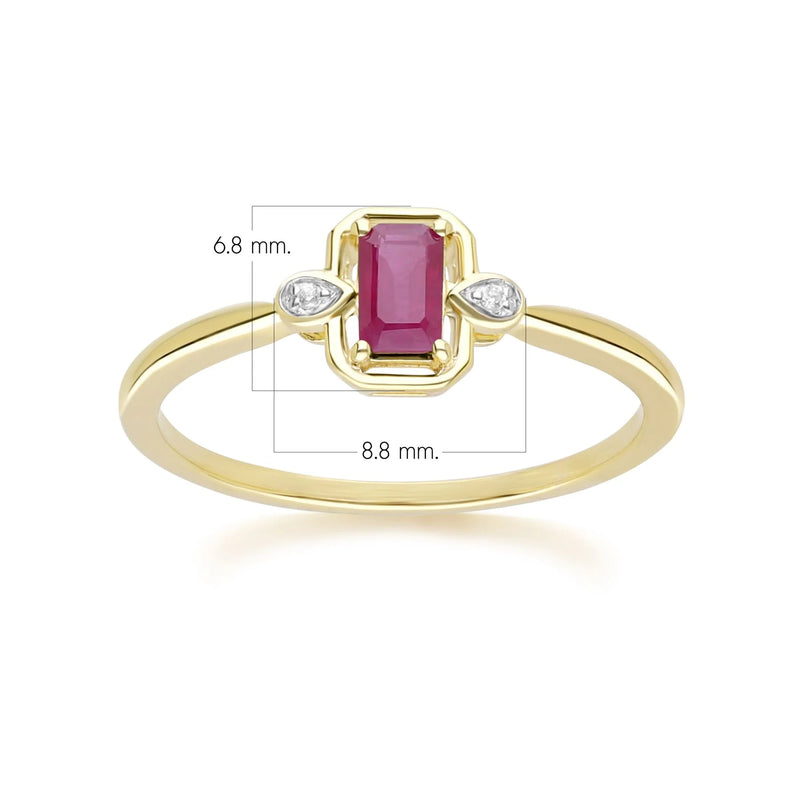 Lumina Emerald-Cut Ring (Ruby Edition)