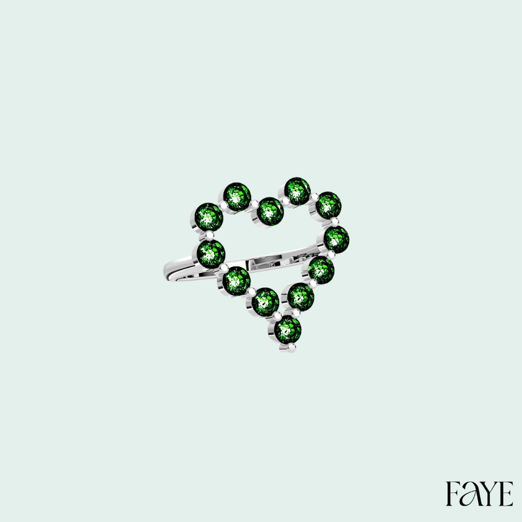 Heart Halo Ring - Silver
