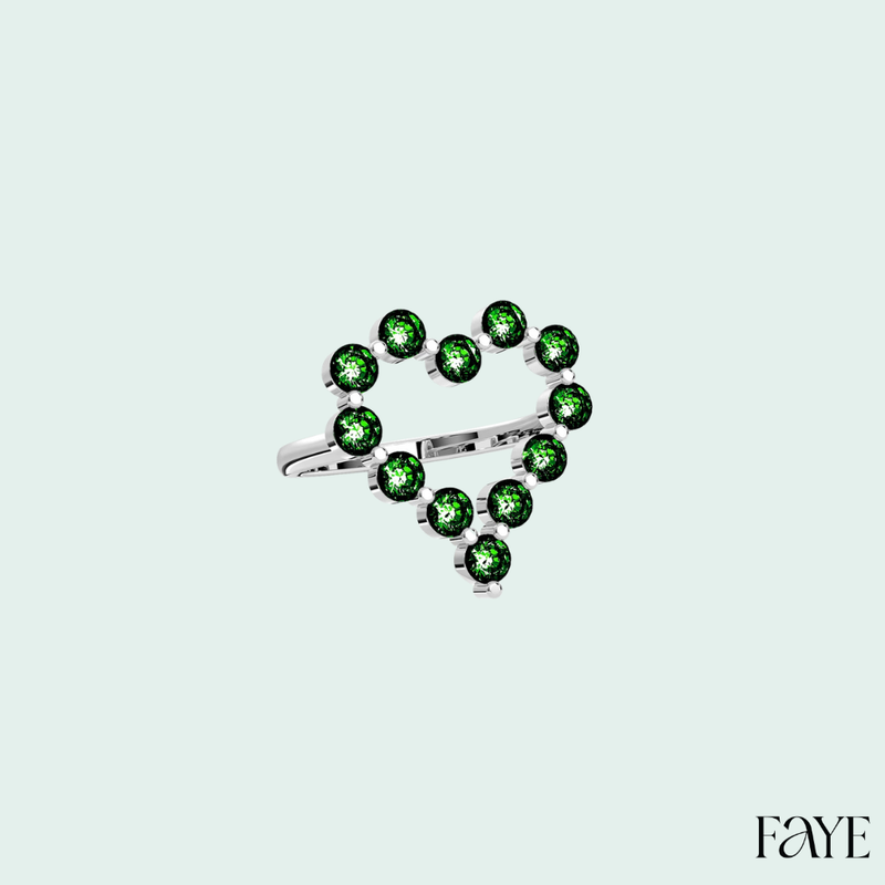 Heart Halo Ring - Silver