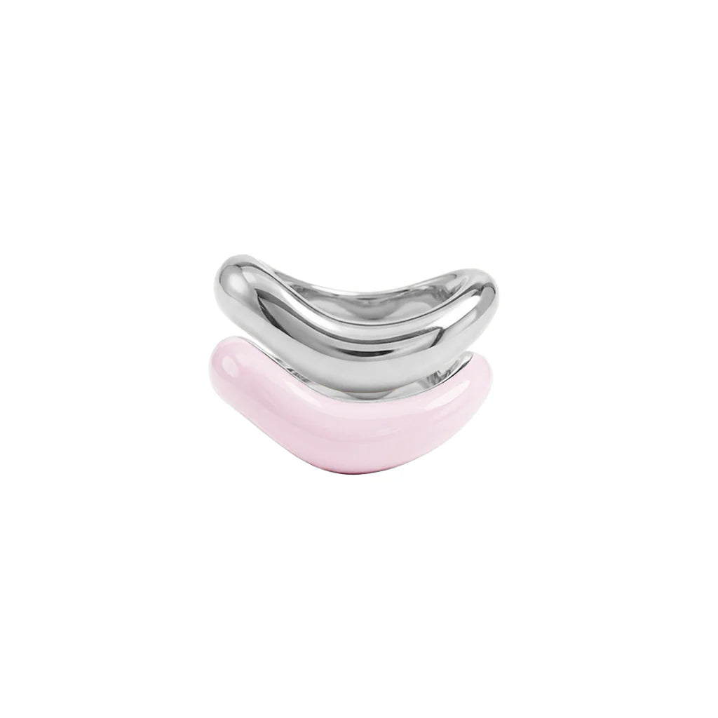 Silver Liquid Tide Rings (set of 2)