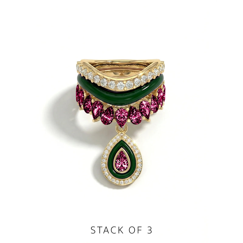 Varna-Volt-Gold Trio Ring Stack