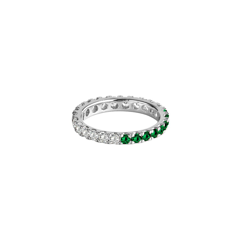 white candy pave eternity  (silver)
