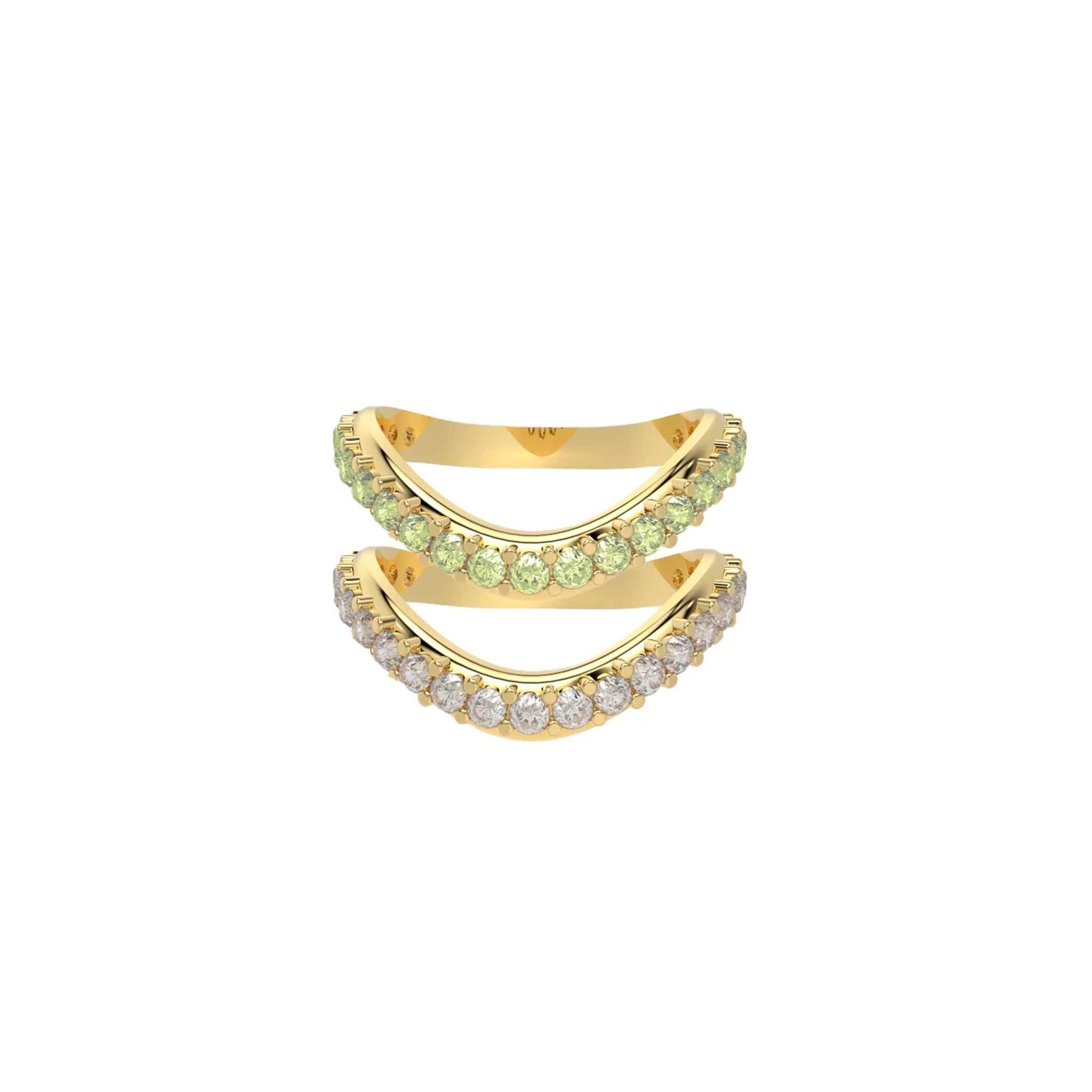 Liquid Tide Dual Band Pavé Ring