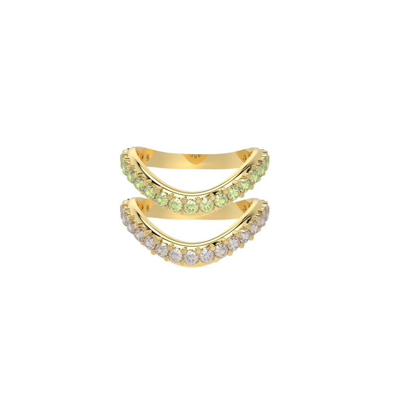 Liquid Tide Dual Band Pavé Ring