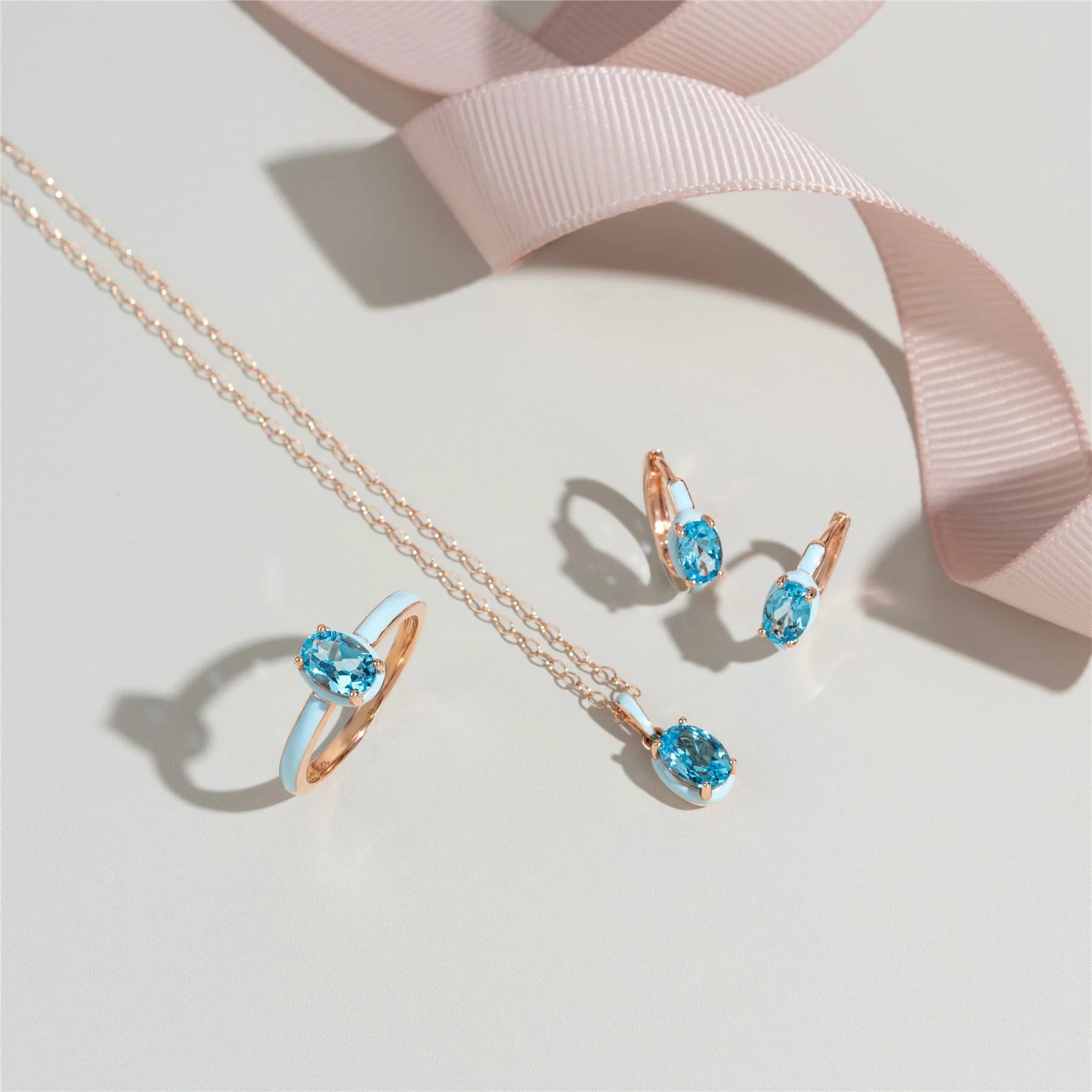 Aura Oval Huggie Earrings (Sky Edition)