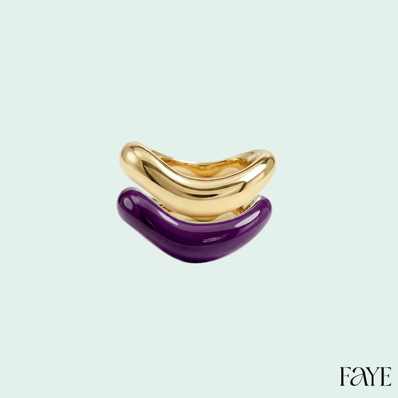 Gold Liquid Tide Rings (set of 2)