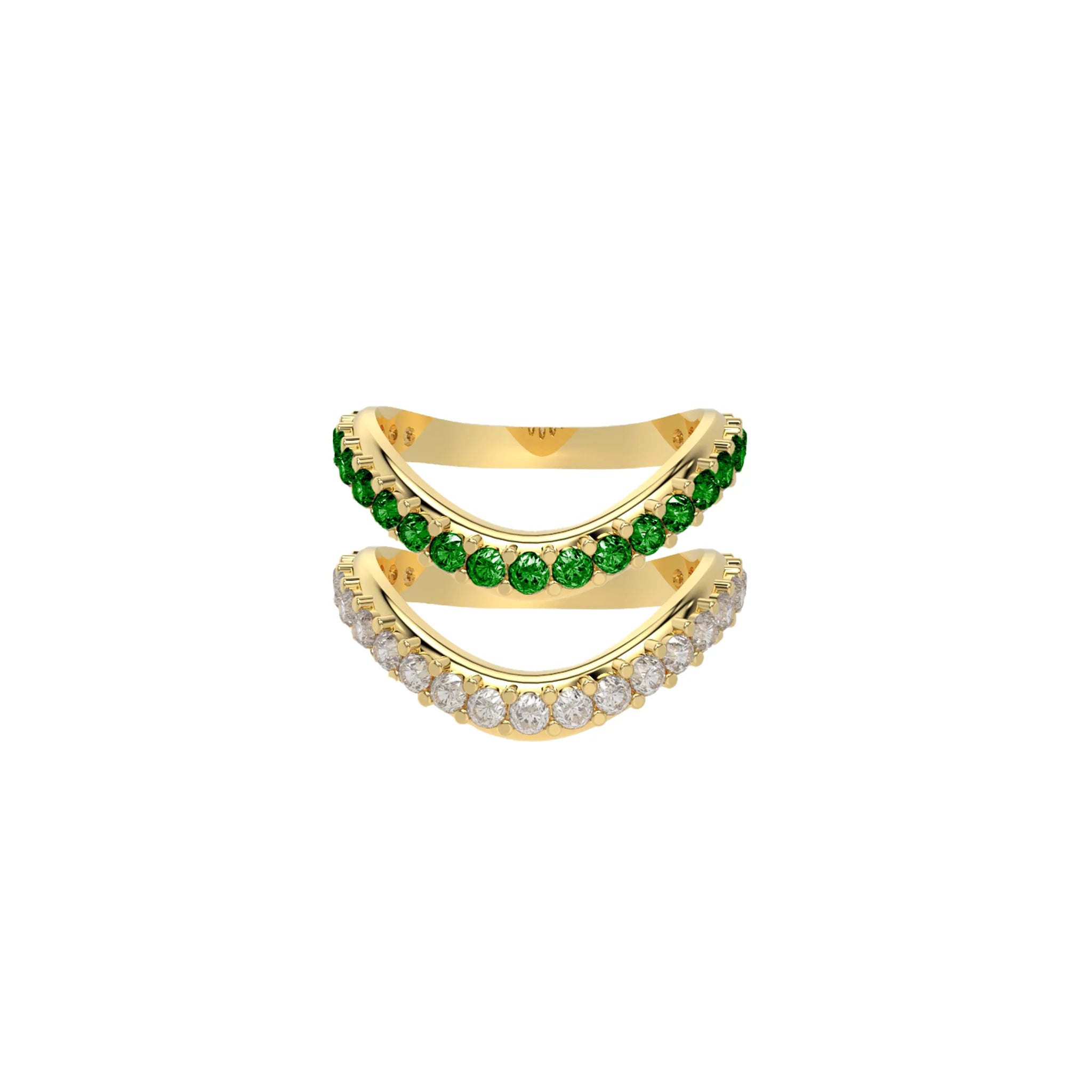 Liquid Tide Dual Band Pavé Ring