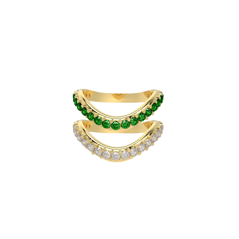 Liquid Tide Dual Band Pavé Ring