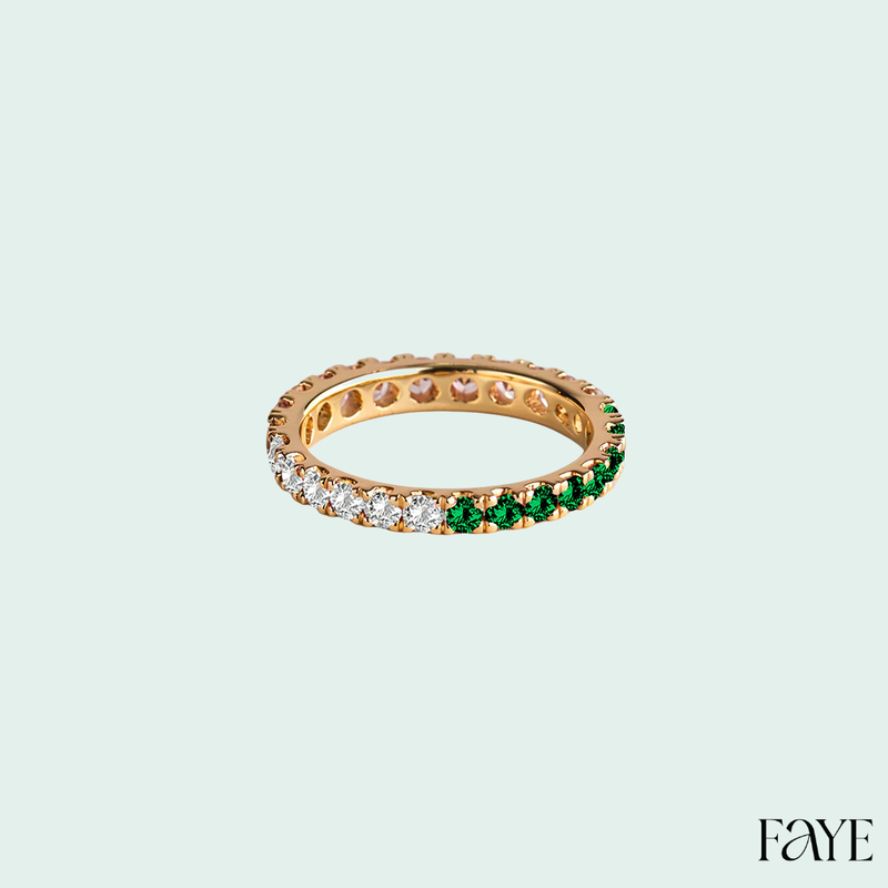 white candy pave eternity (gold)