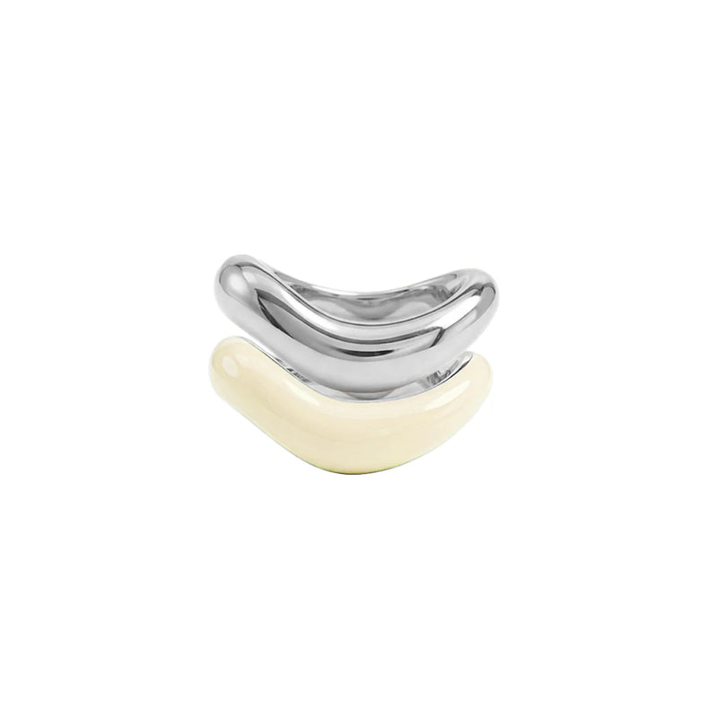 Silver Liquid Tide Rings (set of 2)