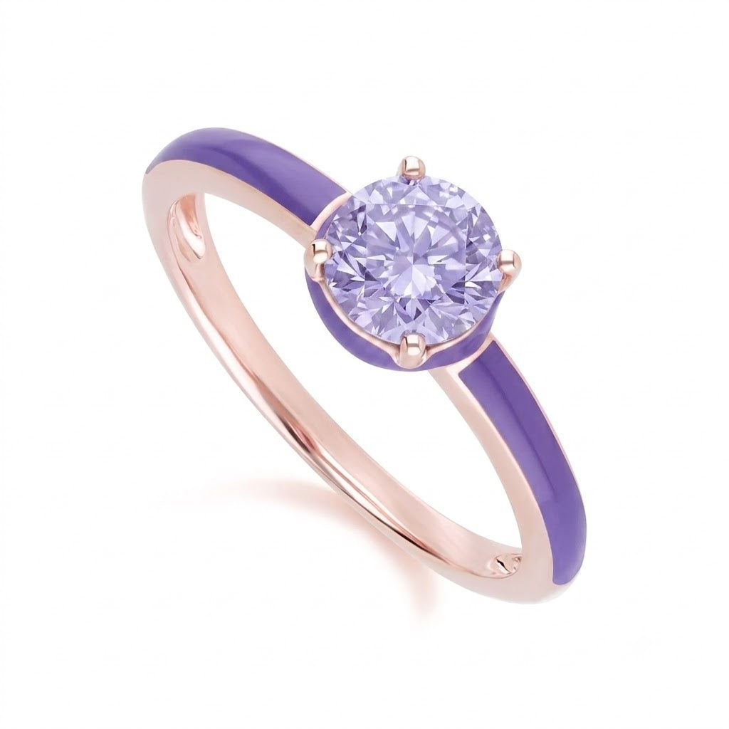 Lumina Round-Cut Enamel Ring (Mint Green Edition)