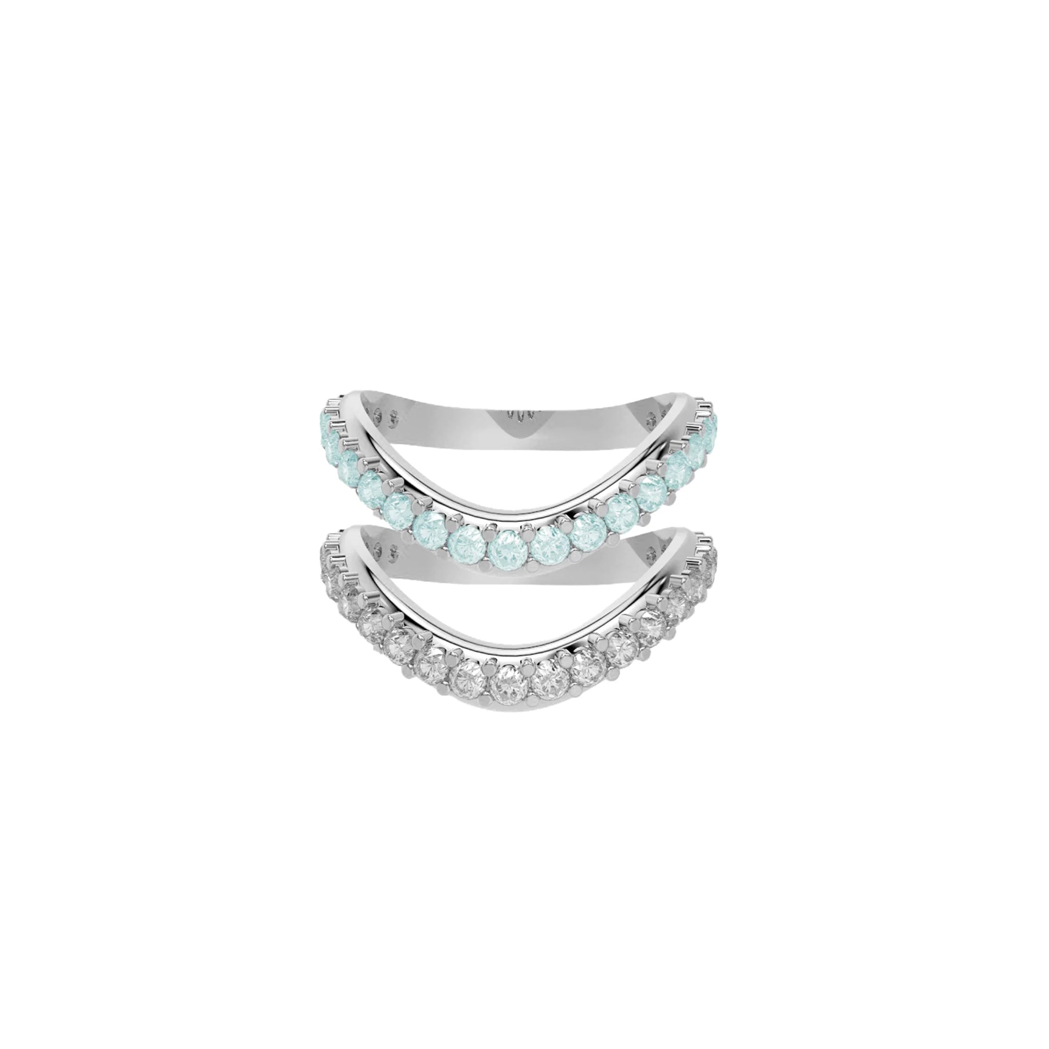 Liquid Tide Dual Band Pavé Ring