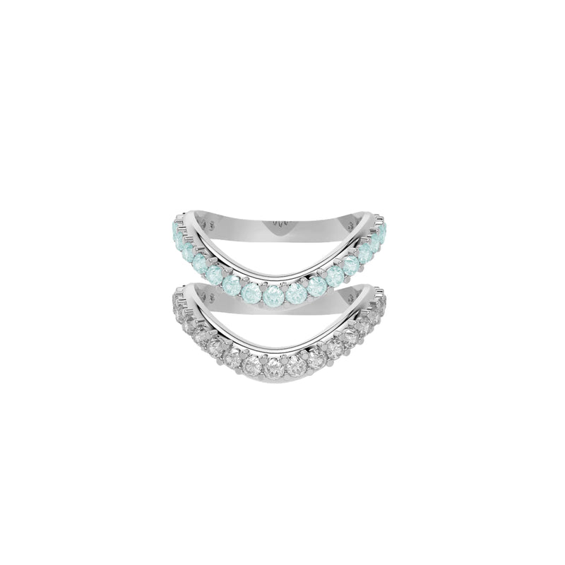 Liquid Tide Dual Band Pavé Ring
