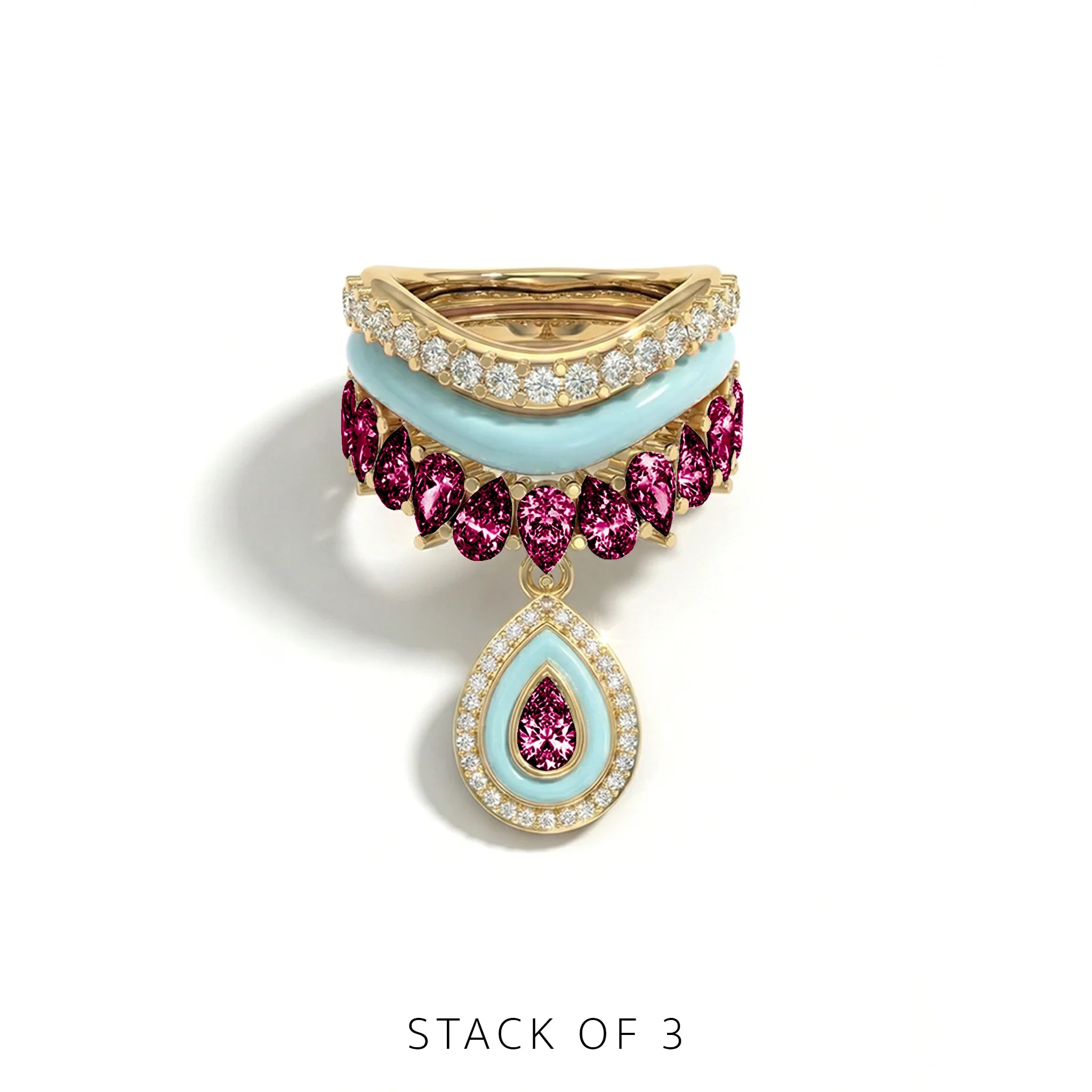 Varna-Volt-Gold Trio Ring Stack