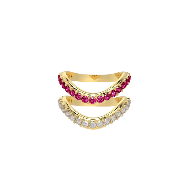 Liquid Tide Dual Band Pavé Ring