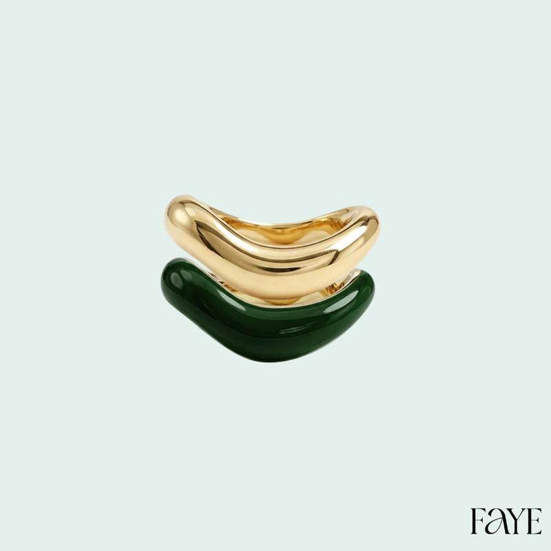 Gold Liquid Tide Rings (set of 2)
