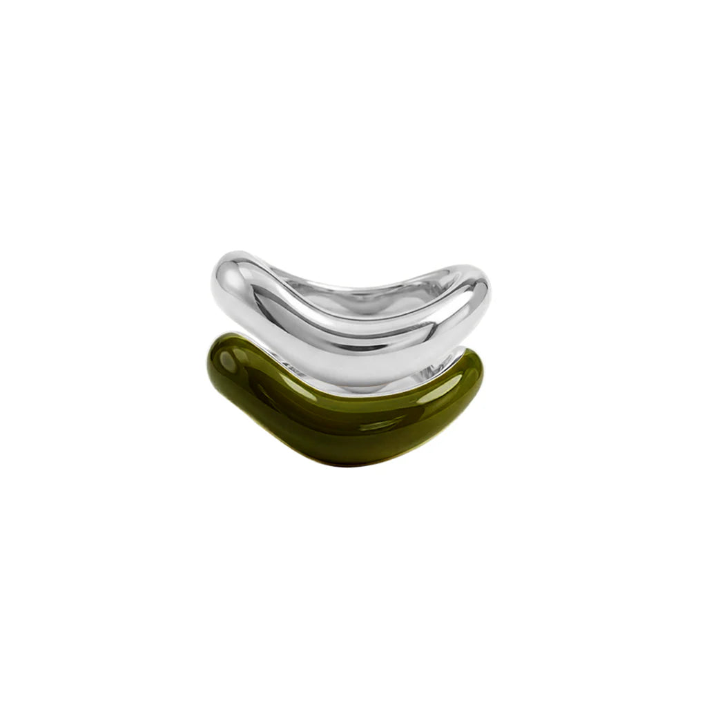 Silver Liquid Tide Rings (set of 2)