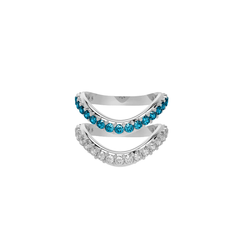 Liquid Tide Dual Band Pavé Ring