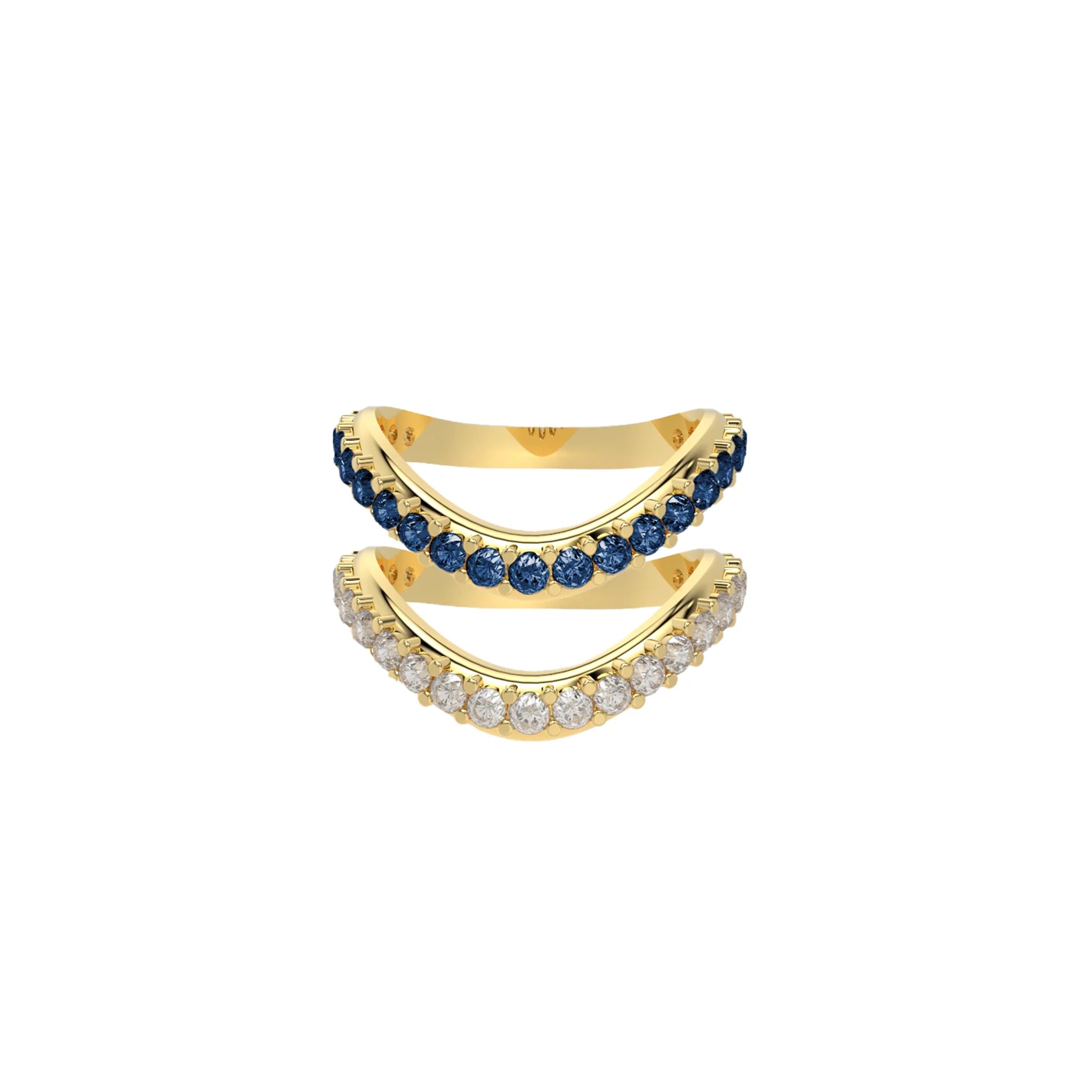 Liquid Tide Dual Band Pavé Ring