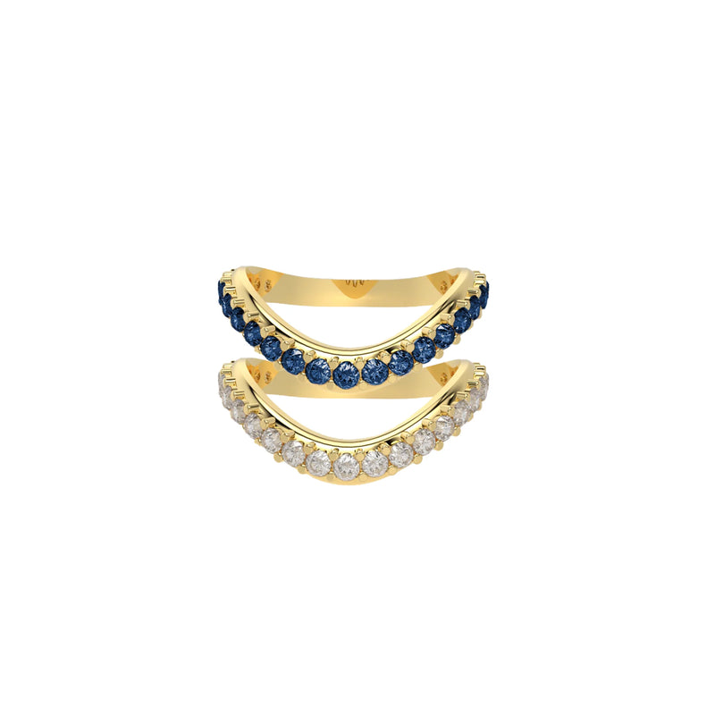 Liquid Tide Dual Band Pavé Ring