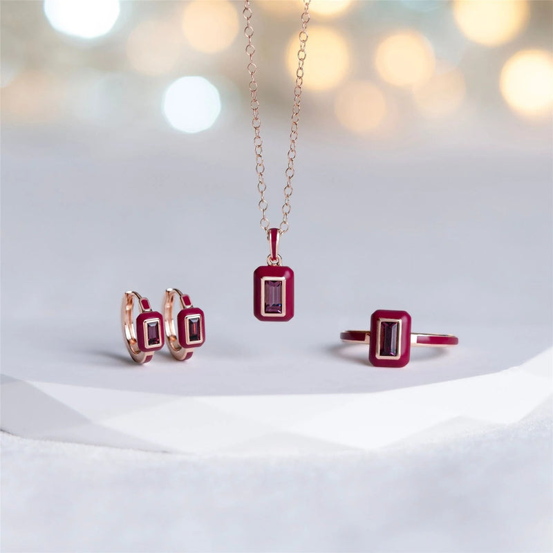 Lumina Emerald-Cut Enamel Pendant Necklace (Mint Green Edition)