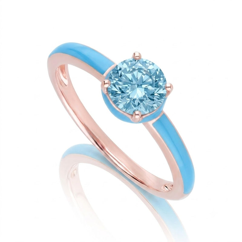 Lumina Round-Cut Enamel Ring (Mint Green Edition)
