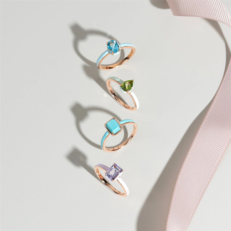 Chroma Aura Baguette Ring (Lavender Edition)