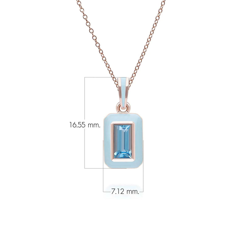Lumina Emerald-Cut Enamel Pendant Necklace (Mint Green Edition)