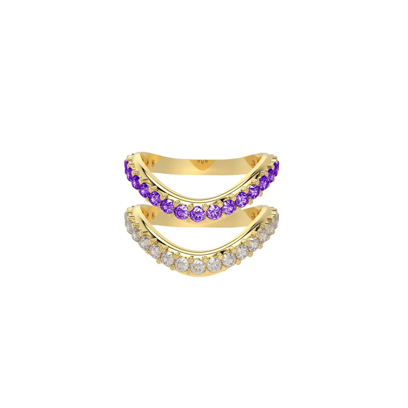 Liquid Tide Dual Band Pavé Ring