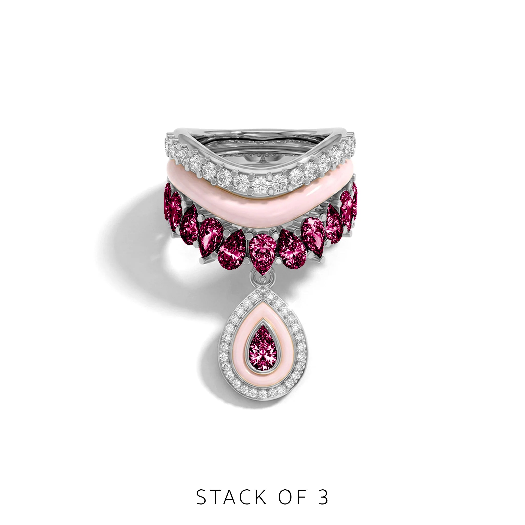Varna-Volt-Silver Trio Ring Stack