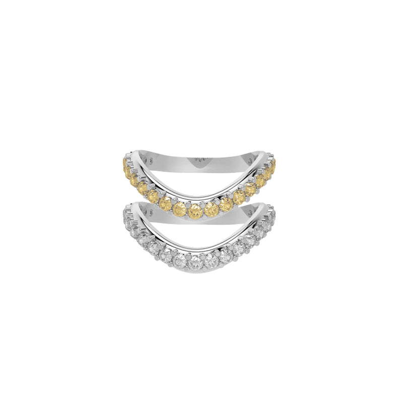 Liquid Tide Dual Band Pavé Ring