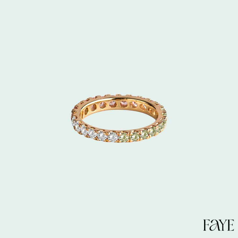 white candy pave eternity (gold)