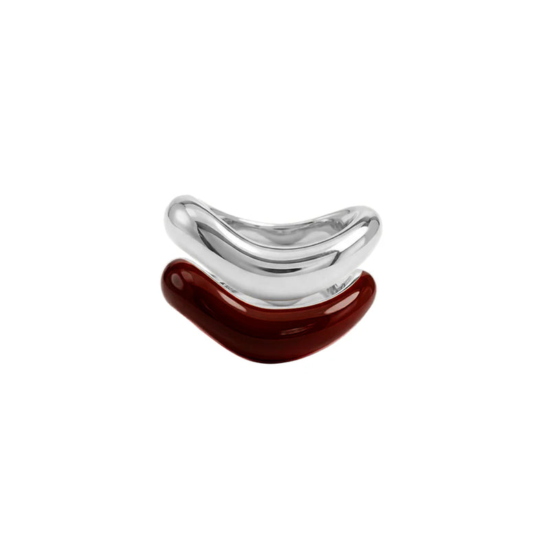 Silver Liquid Tide Rings (set of 2)