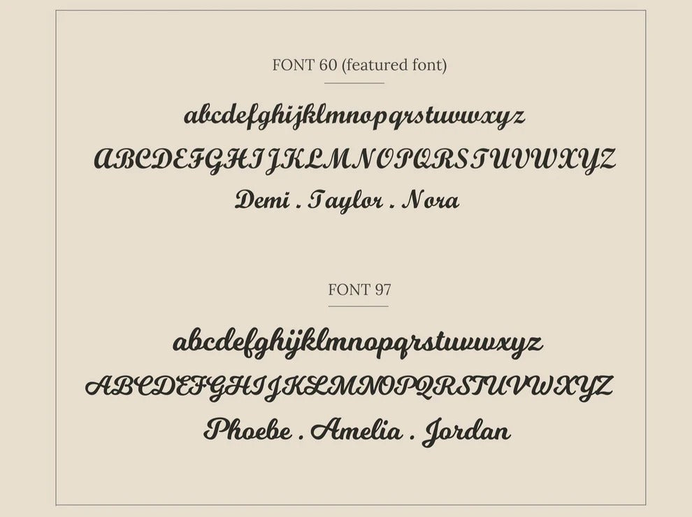 Comparison of two different fonts on a beige background