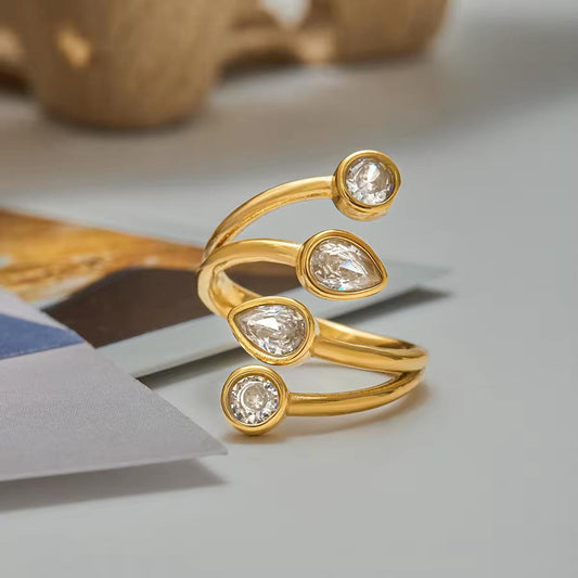 Elegant Petal Twist Ring