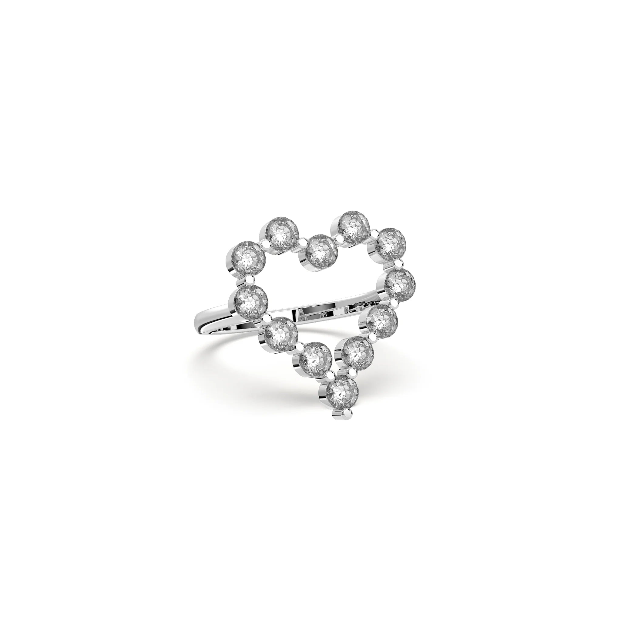 Heart Halo Ring - Silver