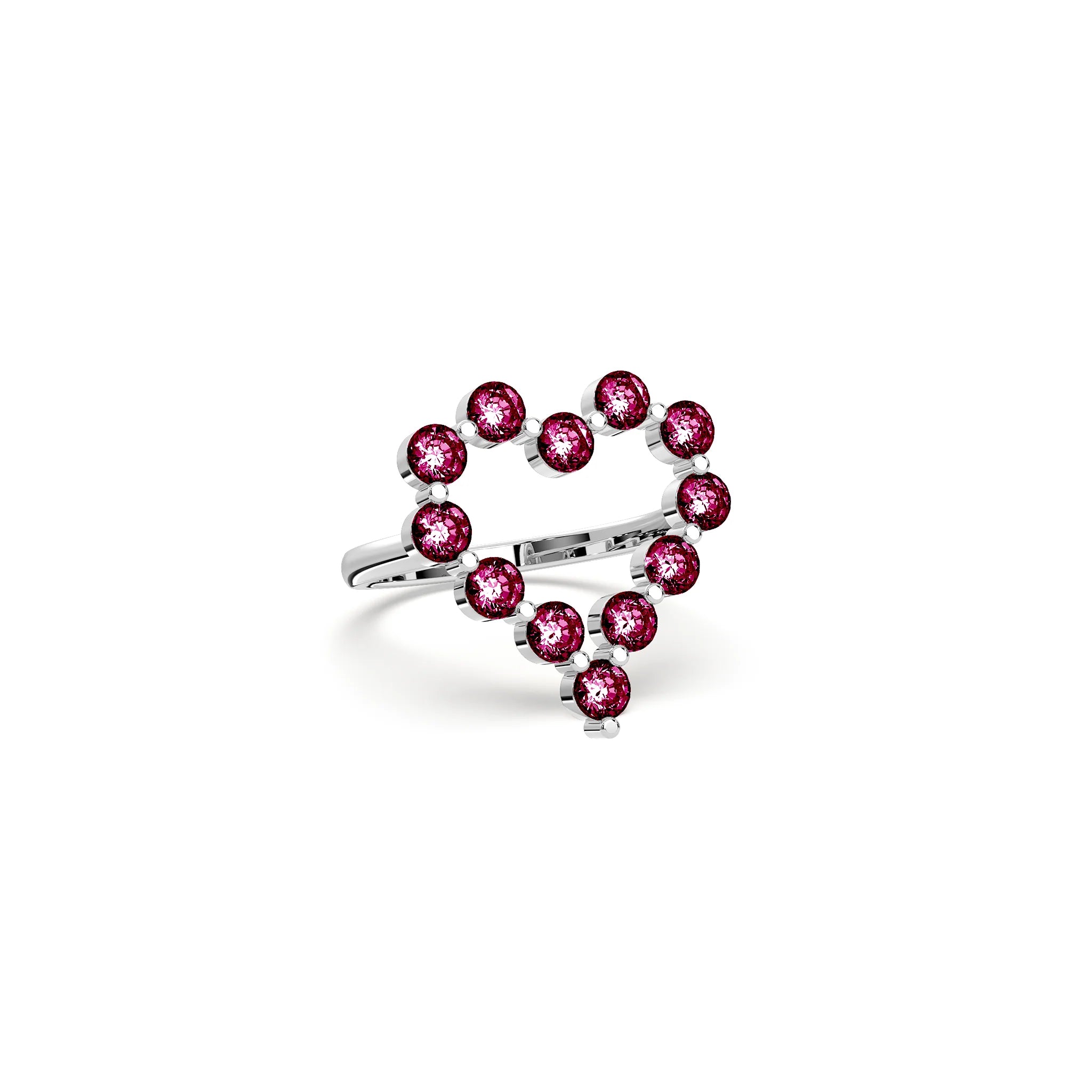 Heart Halo Ring - Silver