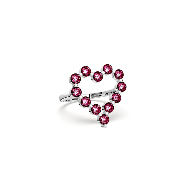 Heart Halo Ring - Silver