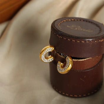 Amara Pave Huggies - 18k Gold Plated Earrings